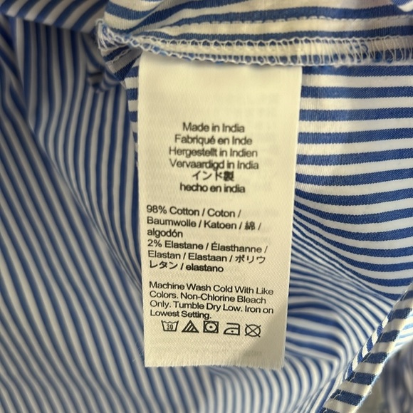 J Crew Factory Ruffle-Placket Button-Up Top Size Medium - Picture 4 of 5